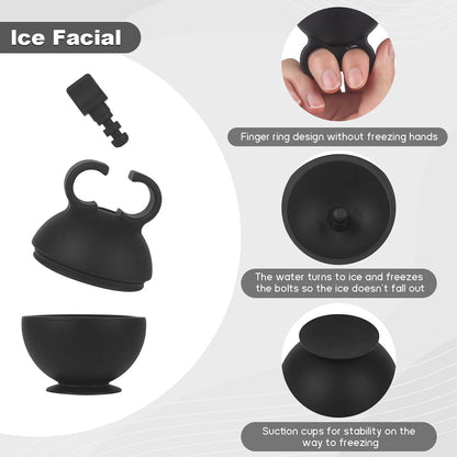 2 Pack Ice Roller for Face Ice Cube Roller Tool for Face Neck and Body, Face Ice Roller Tones Skin Eliminates Puffiness Face Ice Mold Beauty Gifts (Black Black)